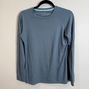 Free Fly Bamboo Long Sleeve Shirt Womens L Blue Comfort Adventure Out